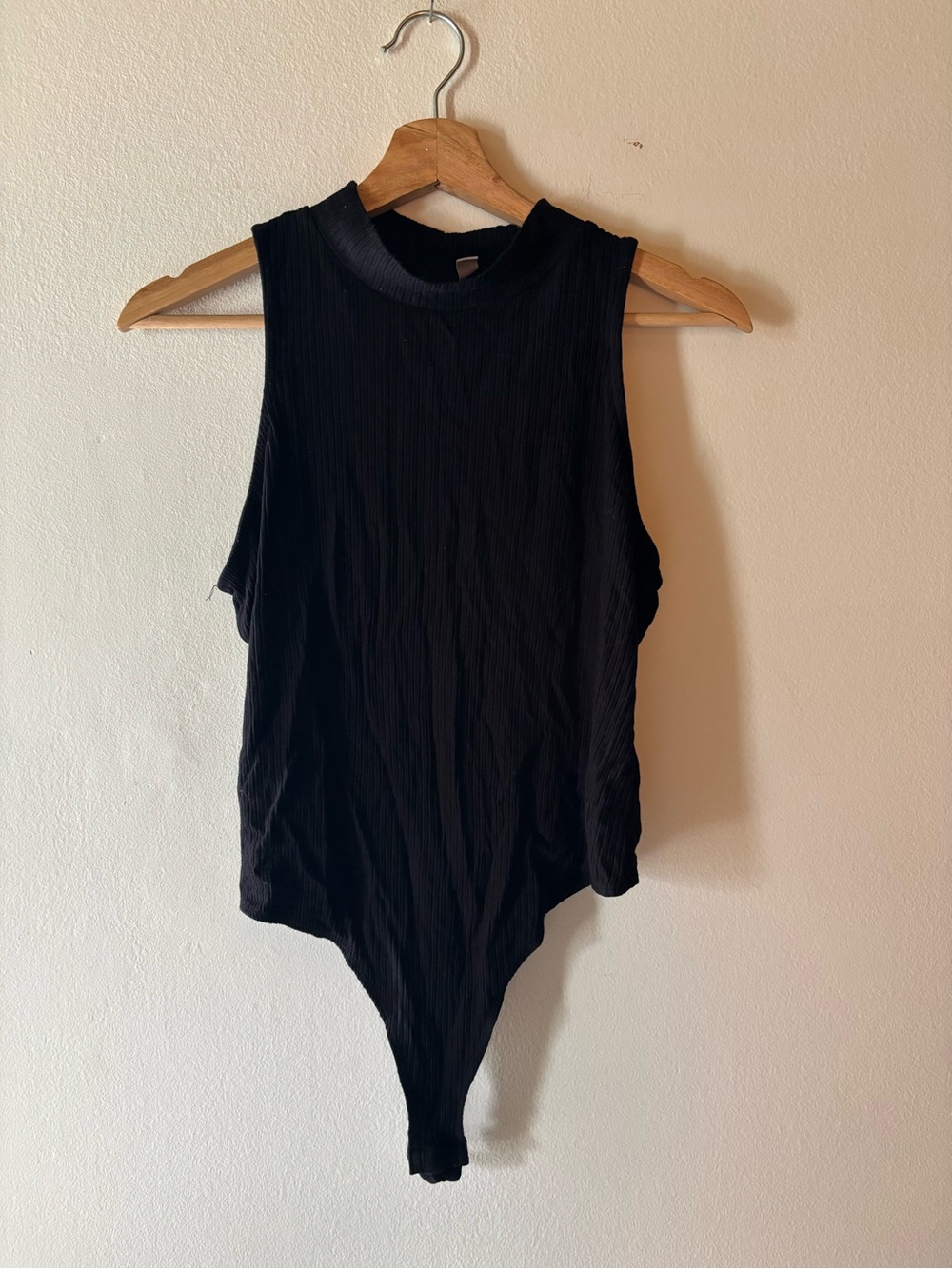 ASOS Black‎ Ribbed Sleeveless High-Neck Bodysuit